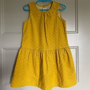 🍁Perfect Fall Dress! GAP Kids Yellow With White Poka Dots Cotton Dress. size 5T